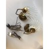 ANTICA COPPIA ABATJOUR OTTONE VETRO MURANO Ercole Barovier&Toso DECO' ANNI 30/40