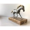 ANTICA SCULTURA CAVALLO Giuseppe Vasari BRONZO PARTI DORATE BASE MARMO DINAMISMO