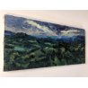 DIPINTO OLIO TELA Carlo Monti PAESAGGIO VEDUTA ARONA LAGO MAGGIORE BLU VERDE 900