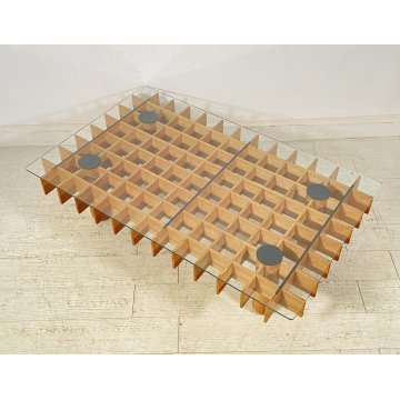 TAVOLINO DESIGN GIANFRANCO FRATTINI KYOTO 1974 VINTAGE SALOTTO LEGNO VETRO KNOLL