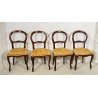LOTTO 4 SEDIA POLTRONA LEGNO NOCE PRIMI 1900 STILE LUIGI FILIPPO SEDUTA STOFFA 