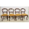 LOTTO 4 SEDIA POLTRONA LEGNO NOCE PRIMI 1900 STILE LUIGI FILIPPO SEDUTA STOFFA 