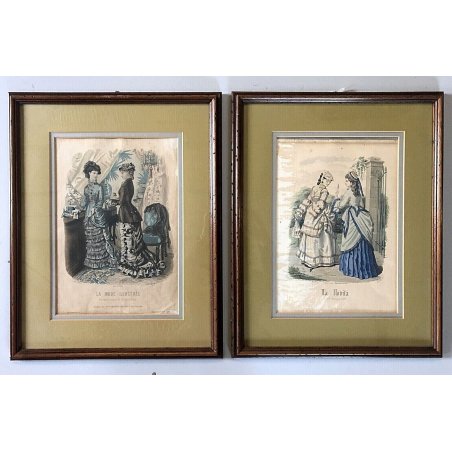 ANTICA LITOGRAFIA ACQUERELLATA La Mode Illustrée Bureaux du Journal MILANO PARIS