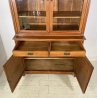 ANTICA CREDENZA BUFFET OTTOCENTO 1800 VETRINA LEGNO NOCE DISPENSA ALZATA VETRO