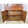 ANTICA CREDENZA BUFFET OTTOCENTO 1800 VETRINA LEGNO NOCE DISPENSA ALZATA VETRO