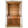 ANTICA CREDENZA BUFFET OTTOCENTO 1800 VETRINA LEGNO NOCE DISPENSA ALZATA VETRO
