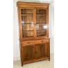 ANTICA CREDENZA BUFFET OTTOCENTO 1800 VETRINA LEGNO NOCE DISPENSA ALZATA VETRO