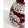 ANTICA BOTTIGLIA CRISTALLO Boemia ROSSO RUBINO DECORO TAGLIO INCISIONE '900