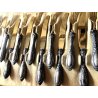 ANTICO SET 24 POSATE DESSERT LIBERTY Solingen LAMA ORO MANICO LAMINA ARGENTO 800