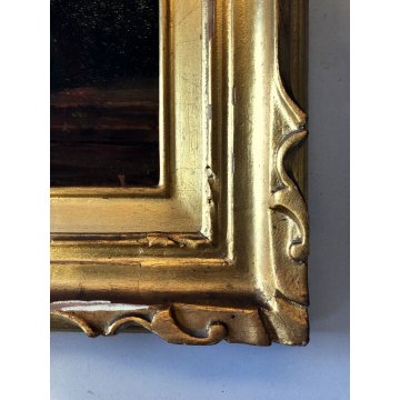 ANTICO QUADRO DIPINTO OLIO TAVOLA NATURA MORTA con FIORI ROSE ROMANTICISMO EPOCA