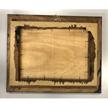ANTICO QUADRO DIPINTO OLIO Ripa PAESAGGIO Venezia MARINA CORNICE GUILLOCHE '900