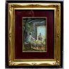 QUADRO DIPINTO OLIO TAVOLA Mario Fattori PAESAGGIO RURALE OVILE PECORE RUSTICO 