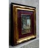 QUADRO DIPINTO OLIO TAVOLA Mario Fattori PAESAGGIO RURALE OVILE PECORE RUSTICO 