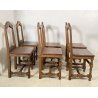 LOTTO 6 SEDIA ANTICA PRIMI 1900 LEGNO NOCE NEOCLASSICO SET SEDIE TAVOLO PRANZO