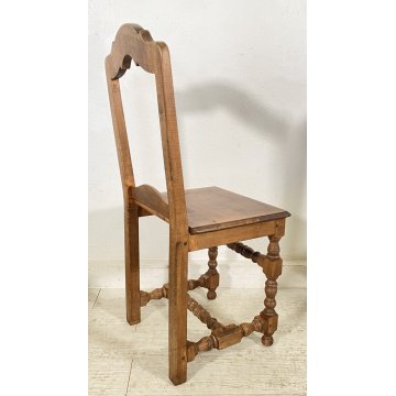 LOTTO 6 SEDIA ANTICA PRIMI 1900 LEGNO NOCE NEOCLASSICO SET SEDIE TAVOLO PRANZO