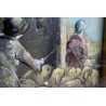 QUADRO DIPINTO OLIO TAVOLA Mario Fattori PAESAGGIO RURALE OVILE PECORE RUSTICO 