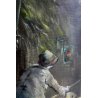QUADRO DIPINTO OLIO TAVOLA Mario Fattori PAESAGGIO RURALE OVILE PECORE RUSTICO 