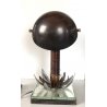 LAMPADA DA TAVOLO ABAT JOUR Art Decò LEGNO METALLO SPECCHIO DESIGN 1920/40