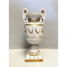 ANTICO VASO DECORATIVO PORCELLANA Capodimonte Ginori Doccia BIANCO DECORO ORO  