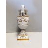 ANTICO VASO DECORATIVO PORCELLANA Capodimonte Ginori Doccia BIANCO DECORO ORO  