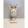 ANTICO VASO DECORATIVO PORCELLANA Capodimonte Ginori Doccia BIANCO DECORO ORO  