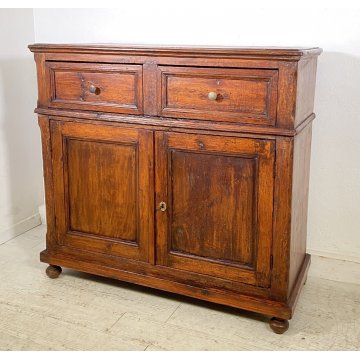 ANTICA CREDENZA LEGNO ABETE ARTE POVERA PATINA ORIGINALE MADIA 800 DISPENSA OLD