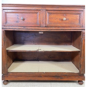 ANTICA CREDENZA LEGNO ABETE ARTE POVERA PATINA ORIGINALE MADIA 800 DISPENSA OLD