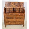 ANTICO MOBILE RIBALTA INTARSIATO NOCE BIGLIA 1800 SECRETAIRE LASTRONATO EPOCA 