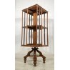 ANTICA LIBRERIA GIREVOLE VITTORIANA COMODINO INGLESE ETAGERE LEGNO NOCE 1800 OLD
