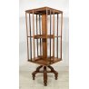 ANTICA LIBRERIA GIREVOLE VITTORIANA COMODINO INGLESE ETAGERE LEGNO NOCE 1800 OLD