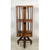 ANTICA LIBRERIA GIREVOLE VITTORIANA COMODINO INGLESE ETAGERE LEGNO NOCE 1800 OLD