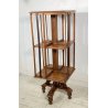 ANTICA LIBRERIA GIREVOLE VITTORIANA COMODINO INGLESE ETAGERE LEGNO NOCE 1800 OLD