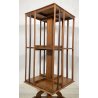 ANTICA LIBRERIA GIREVOLE VITTORIANA COMODINO INGLESE ETAGERE LEGNO NOCE 1800 OLD