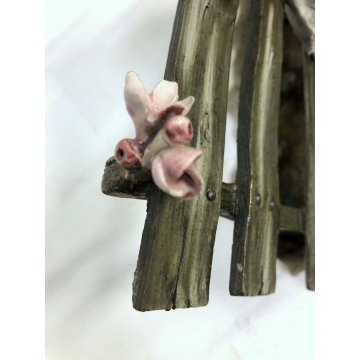 GRANDE SCULTURA CERAMICA BISCUIT Capodimonte FIGURA Vagabondo CLOCHARD PANCA 900