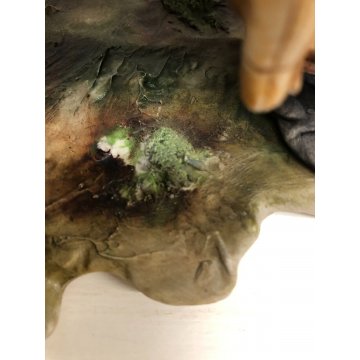 GRANDE SCULTURA CERAMICA BISCUIT Capodimonte FIGURA Vagabondo CLOCHARD PANCA 900
