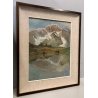 ANTICO QUADRO OLIO TELA Magnini Corso PAESAGGIO MONTANO Monte Bianco 