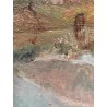 ANTICO QUADRO OLIO TELA Magnini Corso PAESAGGIO MONTANO Monte Bianco 
