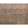 ANTICO QUADRO OLIO TELA Magnini Corso PAESAGGIO MONTANO Monte Bianco 