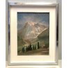 ANTICO QUADRO OLIO TELA C. Magnini PAESAGGIO Alpino Monte Bianco MONT BLANC 1965
