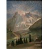 ANTICO QUADRO OLIO TELA C. Magnini PAESAGGIO Alpino Monte Bianco MONT BLANC 1965