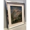 ANTICO QUADRO OLIO TELA C. Magnini PAESAGGIO Alpino Monte Bianco MONT BLANC 1965