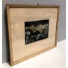 ANTICO PICCOLO QUADRO DIPINTO Dìnes TECNICA MISTA su CARTA GRAFITE TEMPERA '900 