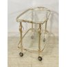 ANTICO CARRELLO BAR ESPOSITORE CART SERVING TABLE ANNI 40/50 ARGENTO METALLO 