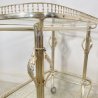 ANTICO CARRELLO BAR ESPOSITORE CART SERVING TABLE ANNI 40/50 ARGENTO METALLO 