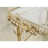 ANTICO CARRELLO BAR ESPOSITORE CART SERVING TABLE ANNI 40/50 ARGENTO METALLO 