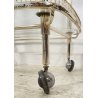 ANTICO CARRELLO BAR ESPOSITORE CART SERVING TABLE ANNI 40/50 ARGENTO METALLO 