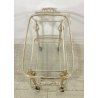 ANTICO CARRELLO BAR ESPOSITORE CART SERVING TABLE ANNI 40/50 ARGENTO METALLO 
