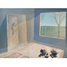 DIPINTO OLIO TAVOLA Castagneto STANZA FIGURA FEMMINILE BROCCHE SILENZIO LUCI 900