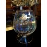 SET 6 ANTICHI BICCHIERI BRANDY CARNIVAL GLASS CRISTALLO DECORO MOLATO DORATO 900