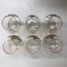 SET 6 ANTICHI BICCHIERI BRANDY CARNIVAL GLASS CRISTALLO DECORO MOLATO DORATO 900